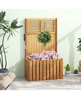 Raised Garden Bed with Privacy Screen Secure and Stylish Outdoor Gardening Solution