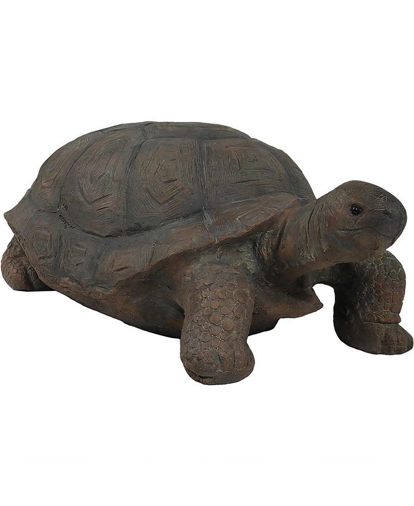 Poly-Concrete Tortoise Garden Statue - Indoor or Outdoor Use - Todd - 30" W