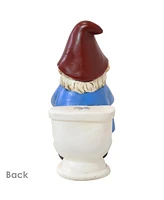 9.5" Cody The Funny Garden Gnome - Outdoor Gnome on The Throne Reading His Phone - Yard, Patio, Lawn, and Outdoor Decor