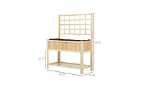 Multi-Functional Wooden Garden Box with Storage and Planter Space