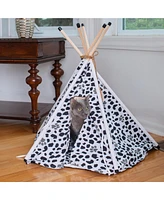 Armarkat Pet Tent/Teepee Style Cat Bed C46 with Durable Fabric - White/Black