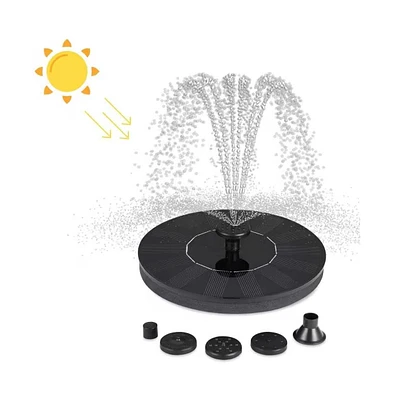 Solar-Powered Birdbath Fountain Kit with 4 Nozzle Heads for Gardens and Patios