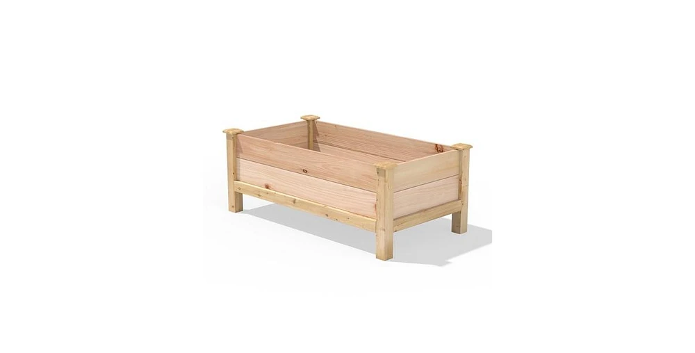 Farmhouse 24-in x 48-in x 19-in Cedar Elevated Victory Garden Bed