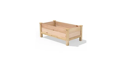 Farmhouse 24-in x 48-in x 19-in Cedar Elevated Victory Garden Bed