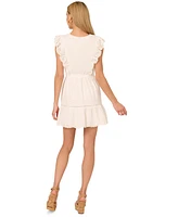 Adrianna by Papell Women's Cotton Scalloped Eyelet Mini Dress