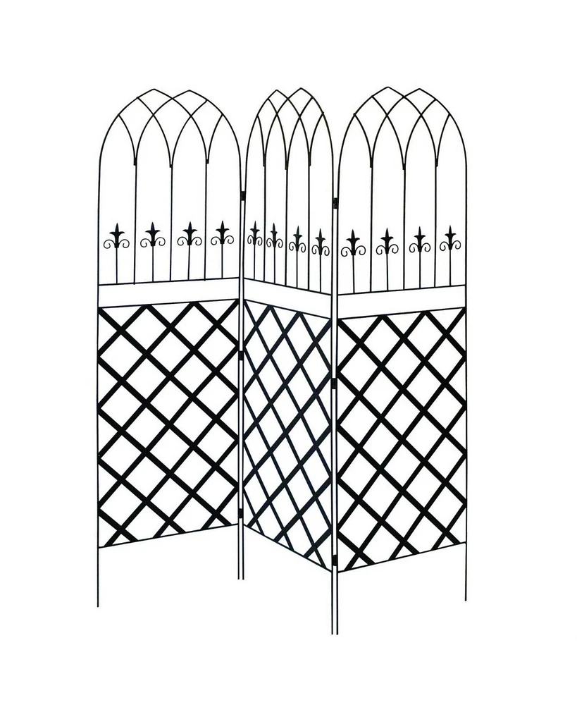 3-Panel Lattice Screen Garden Trellis for Outdoor Privacy and Plant Support
