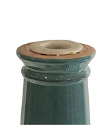 Rennes Outdoor Ceramic Bird Bath - 22.5" H - Uv- and Frost-Resistant - Glazed Bowl and Pedestal with Turquoise Finish