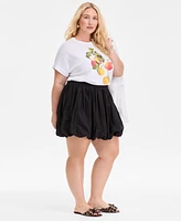 On 34th Trendy Plus Cotton Pull-On Bubble Skirt, Exclusively at Macy's