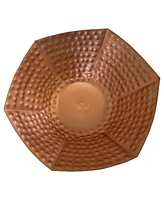 Hammered Copper Bird Bath for Outside with Stake - Uv-Resistant Finish - 34.25" H