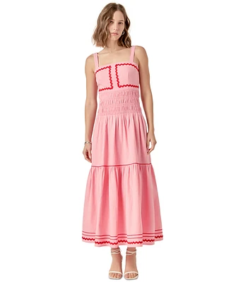 English Factory Women's Ric Rac Square-Neck Maxi Dress