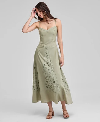And Now This Women's Eyelet Godet Maxi Dress, Exclusively at Macy's