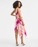 Bar Iii Women's Printed Mesh One-Shoulder Dress, Exclusively at Macy's
