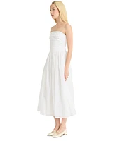 Luxely Women's Pleated-Bodice Strapless Midi Dress