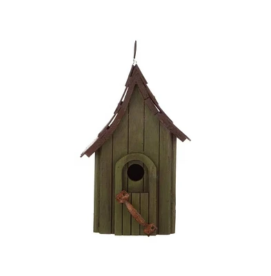 Wood Hanging Bird House for Outdoor Garden, Deck, Patio, or Tree Decoration