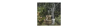 Outdoor Water Pump Half Whiskey Barrel Style Water Fountain