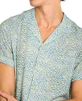 Scotch Soda Mens Regular Fit Geo Print Button Down Camp Shirt Warren Straight Fit Textured Drawstring Pants