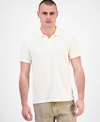 Guess Men's Logan Short Sleeve Knit Polo Shirt