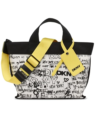 Dkny Brady Medium Logo Graffiti Crossbody Bag