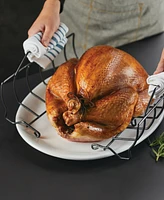 Circulon Carbon Steel 2 Pc. Ultra-lasting 17" x 13" Nonstick Roasting Pan with Easy Serve Rack