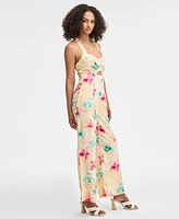 Bar Iii Women's Printed Halter Jumpsuit, Exclusively at Macy's