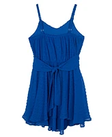 Rare Editions Big Girls Clip-Dot Romper