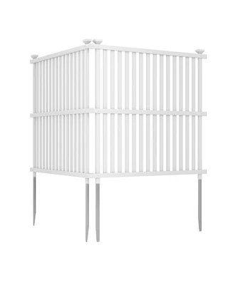Air Conditioner Fence Panel with Ground Stakes Outdoor Privacy Screen for Concealing Ac Units