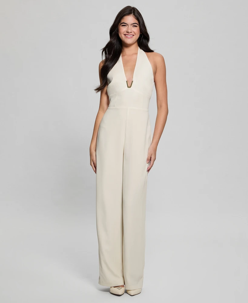 Guess Women's Ferra Sleeveless Halter Wide-Leg Jumpsuit