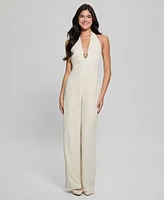 Guess Women's Ferra Sleeveless Halter Wide-Leg Jumpsuit