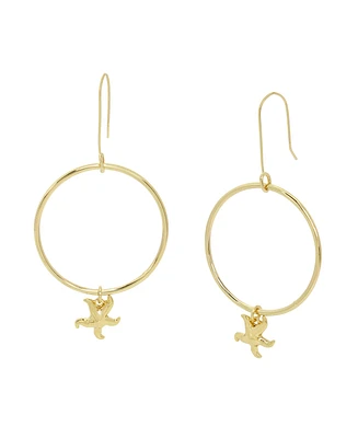 Robert Lee Morris Soho Gold Starfish Charm Hoop Earrings