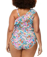 Raisins Curve Trendy Plus Size Ysabel Tankini Top Costa Side Shirred Bikini Bottoms