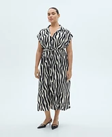 Mango Women's Zebra Shirt Dress