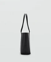 Mango Women's Leather Shopper Bag