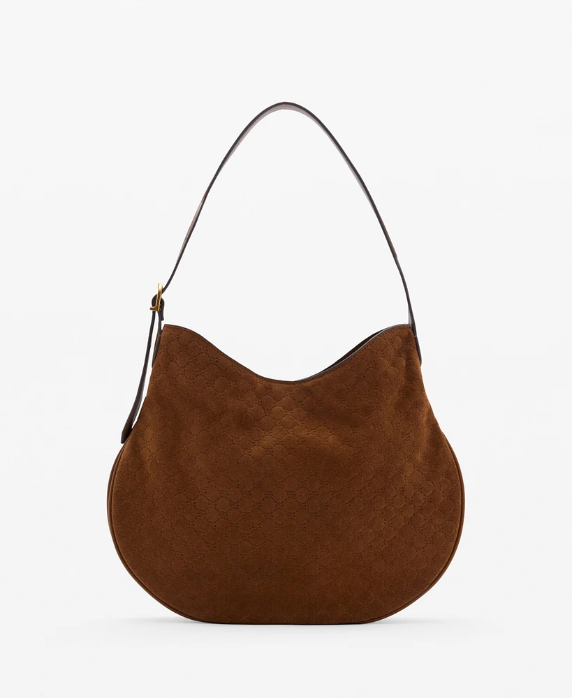 Mango Women's Suede Shoulder Bag