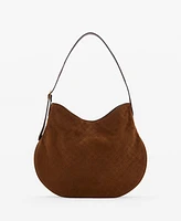 Mango Women's Suede Shoulder Bag