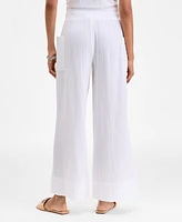 On 34th Women's Cotton Gauze Pull-On Pants, Exclusively at Macy's