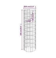 Circular Gabion Raised Beds 3 pcs Galvanized Steel 11.8"x39.4"