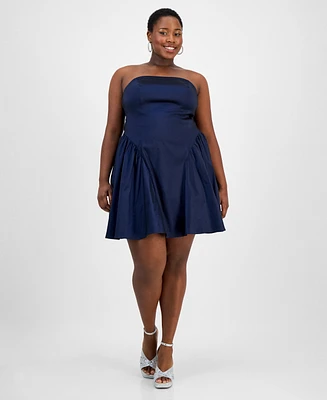 Emerald Sundae Trendy Plus Strapless Taffeta Dress