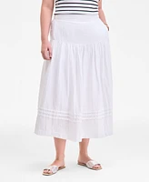 On 34th Women's Cotton Gauze Tiered Midi Skirt, Exclusively at Macy's