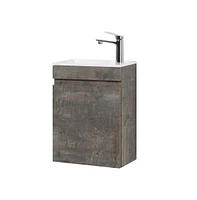 16" Wall-Mounted Floating Bathroom Vanity with Sink and Soft Close Doors