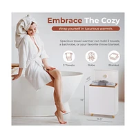 SereneLife Rectangular Towel Warmer Bucket, Large Capacity Single Touch Towel & Blanket Warmer