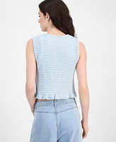 Sugar Moon Juniors' Cotton Crochet Rosette Cardigan