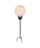 Outdoor Gazing Globe Stand - In-Ground Metal Gazing Ball Stand for 8" to 12" Gazing Balls - Black - 24" H