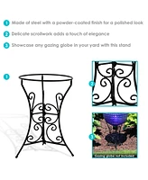 Bronze Steel Gazing Ball Stand Outdoor for 10-Inch or 12-Inch Garden Gazing Globes - 9-Inch H - Traditional