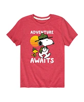 Hybrid Big Boys Peanuts Adventure Awaits Graphic T-Shirt