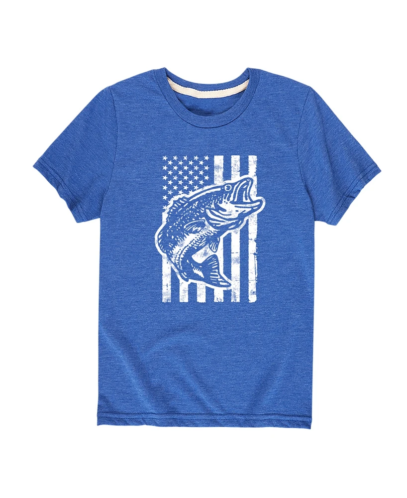 Hybrid Toddler Boys Americana Flag Fish Graphic T-Shirt