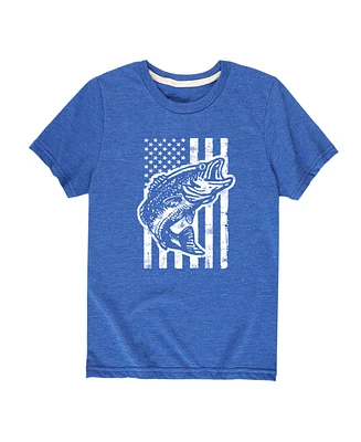 Hybrid Toddler Boys Americana Flag Fish Graphic T-Shirt