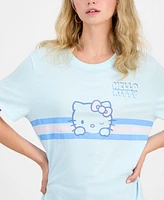 Love Tribe Juniors' Hello Kitty Stripe Graphic Print T-Shirt