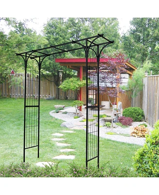 Metal Garden Arch Garden Arbor Trellis Climbing Plants Support Arch Outdoor Arch Wedding Arch Party Events Archway Black