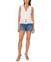 Vince Camuto Women's Pleated Peplum-Hem Sleeveless Top