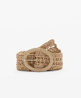 Mango Women's Natural Fiber Buckle Belt